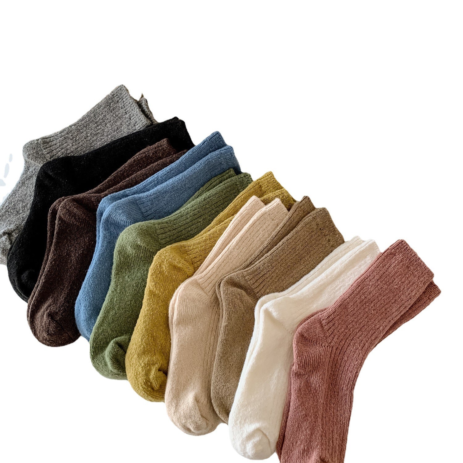 Japanese-style Solid-color Ankle Socks For Women