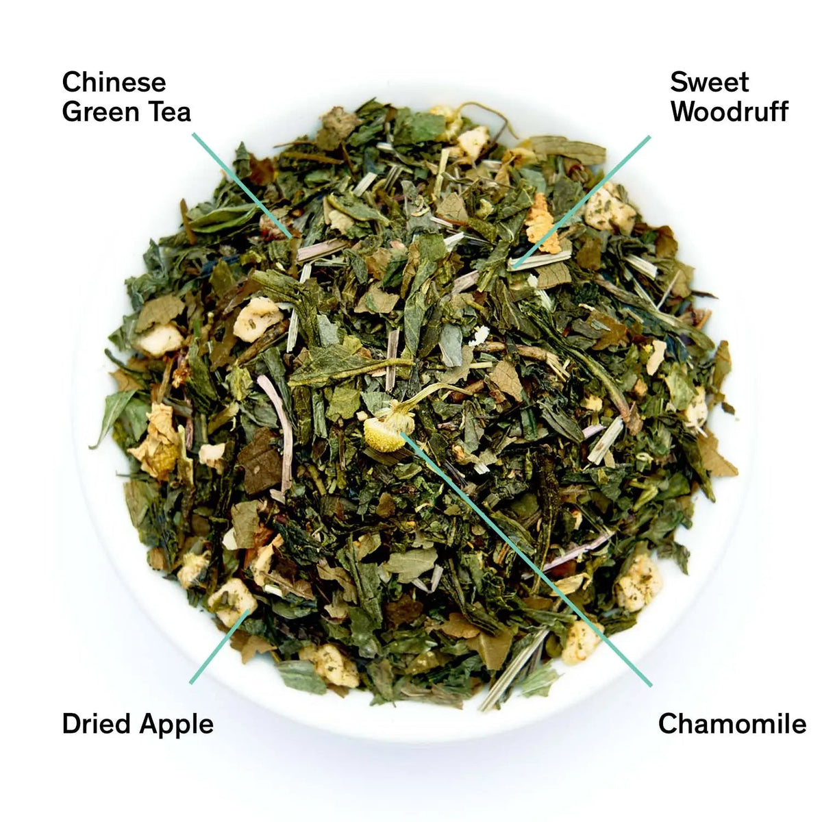 August Uncommon Tea Neon Forest – Apple Chamomile Green Tea with Sweet Woodruff & Bergamot