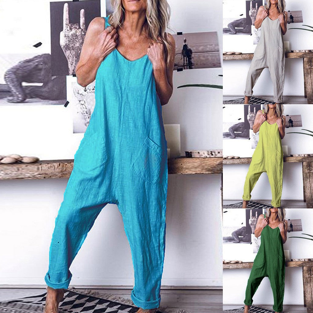 Women's Spring Solid Color Jumpsuit New Product Clothes