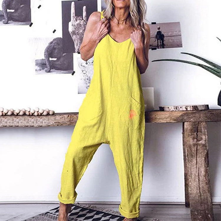 Women's Spring Solid Color Jumpsuit New Product Clothes