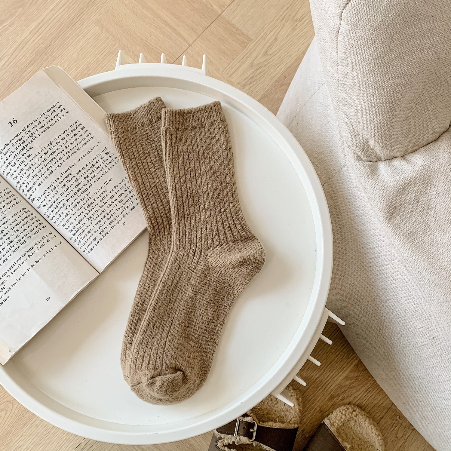 Japanese-style Solid-color Ankle Socks For Women