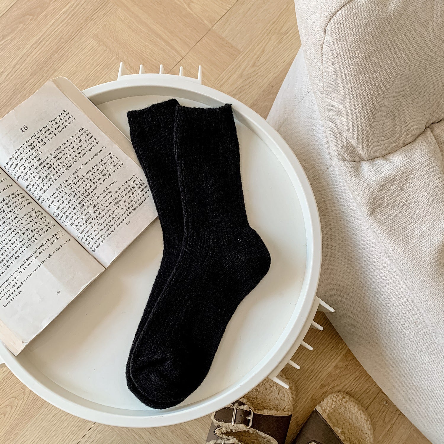 Japanese-style Solid-color Ankle Socks For Women