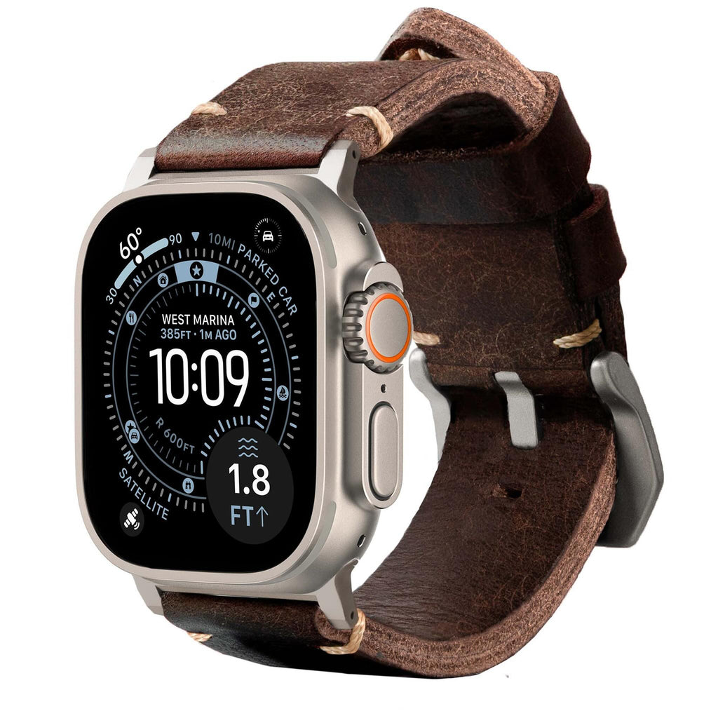 Leather Apple Watch Strap R01 – Italian Vegetable-Tanned Leather | 44mm, 45mm, 46mm & 49mm