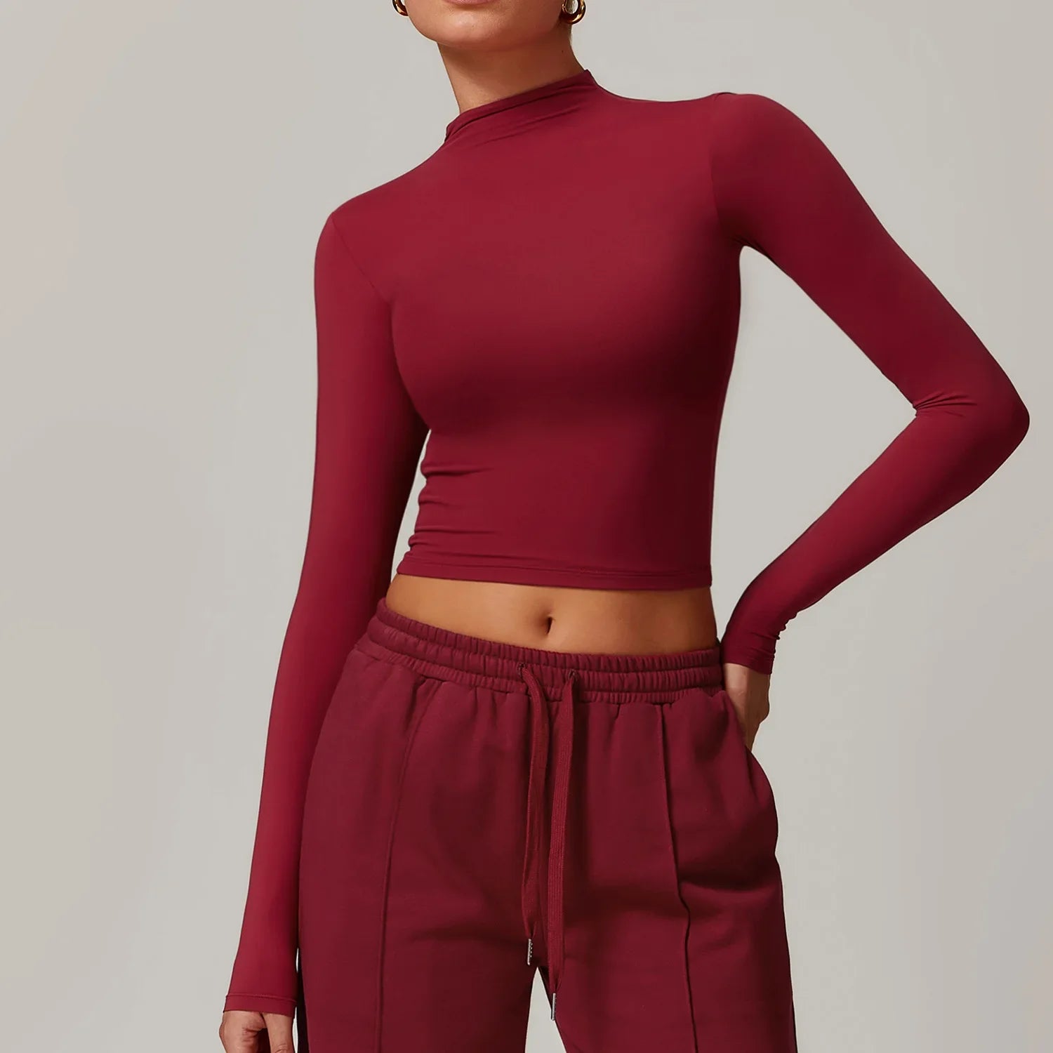 Custom High-quality Casual Sports Sweatshirt Women's High Waist Wide-leg Long-sleeved Jogging Clothes Gym Running Fitness Set (each piece sold separately)