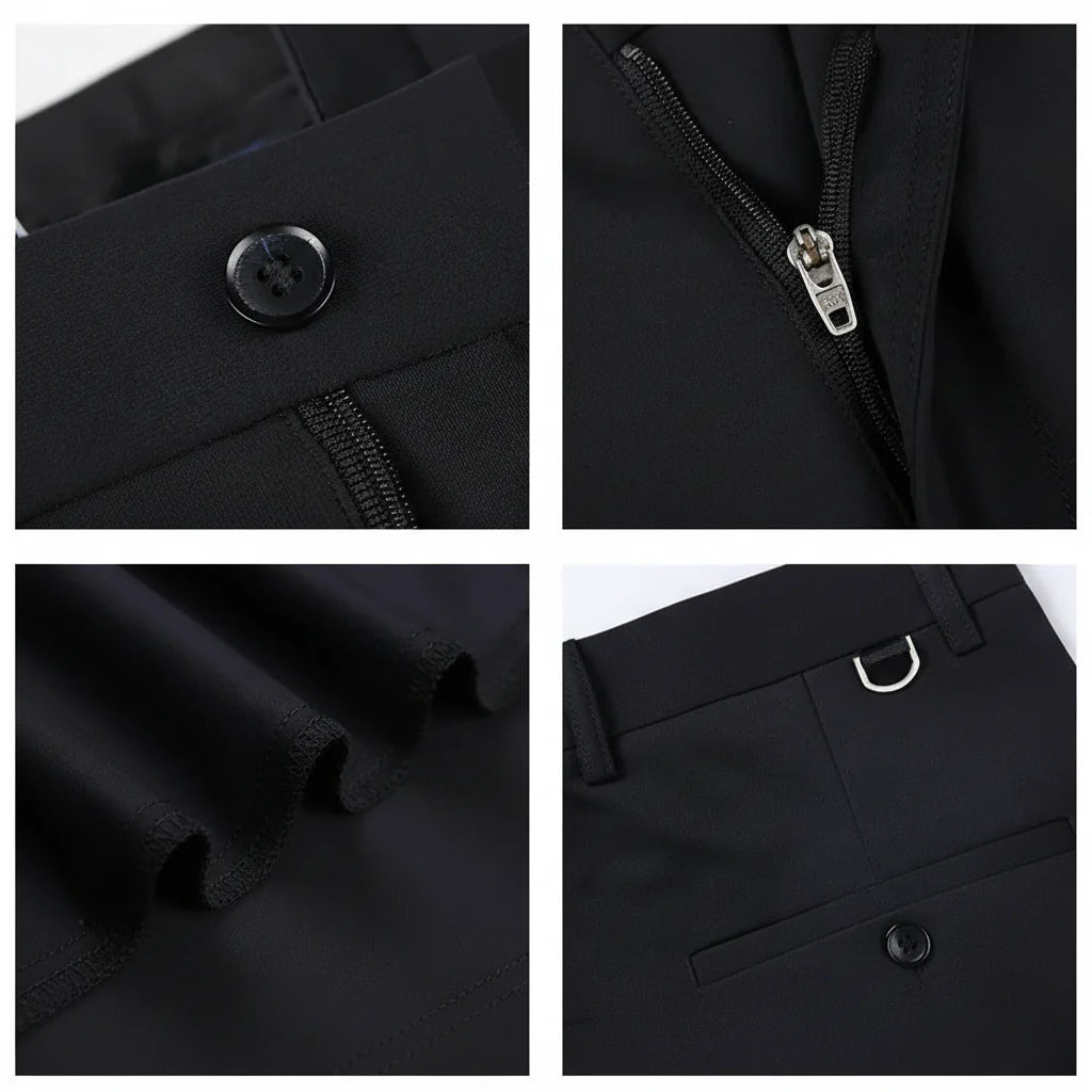 Business Suit Pants Men's Casual Trousers Elastic Formal Men's Pants Spring and Summer Thin Loose Straight Leg Hanging Trousers
