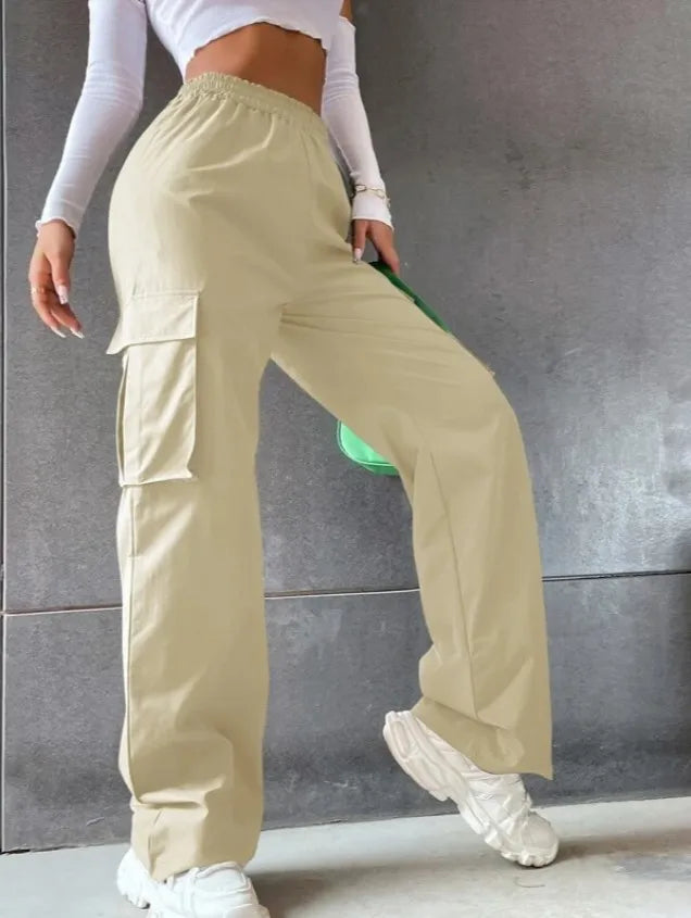 Women's High-Waist Cargo Pants | Straight-Leg Relaxed Fit