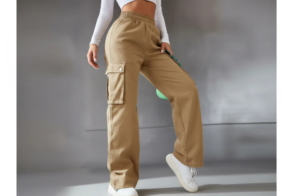 Women's High-Waist Cargo Pants | Straight-Leg Relaxed Fit