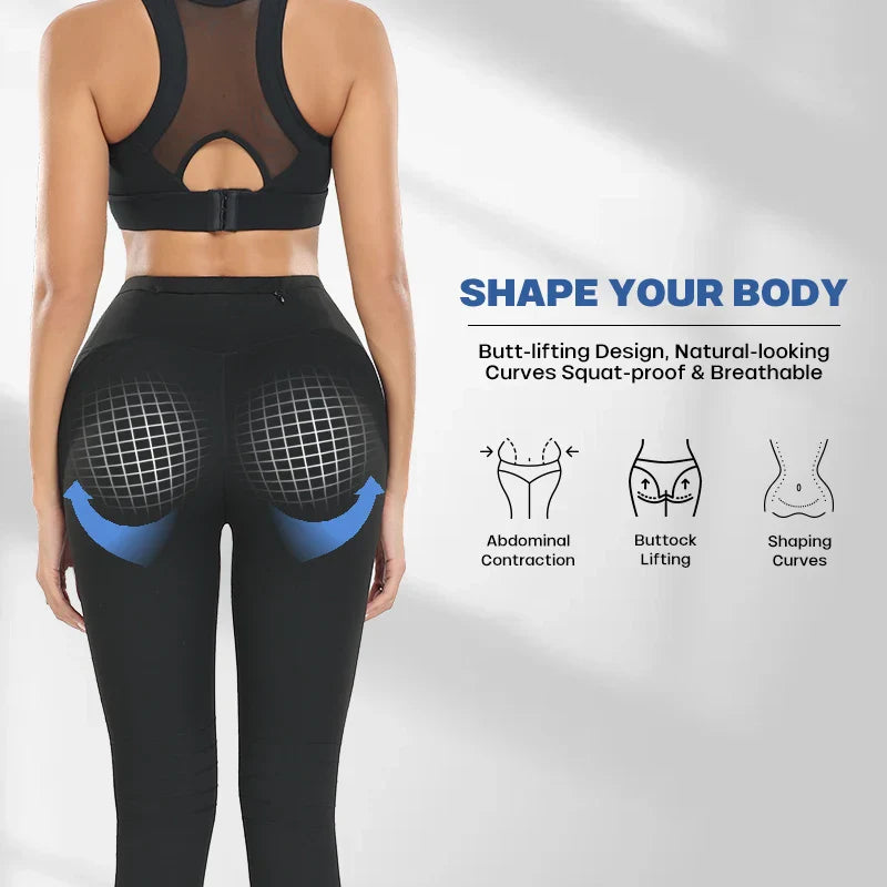 Tummy Control Plus Size Breathable Push up High Waist Tight Leggings Ladies Yoga Pants