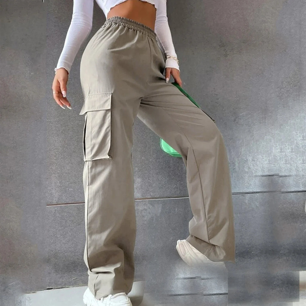 Women's High-Waist Cargo Pants | Straight-Leg Relaxed Fit