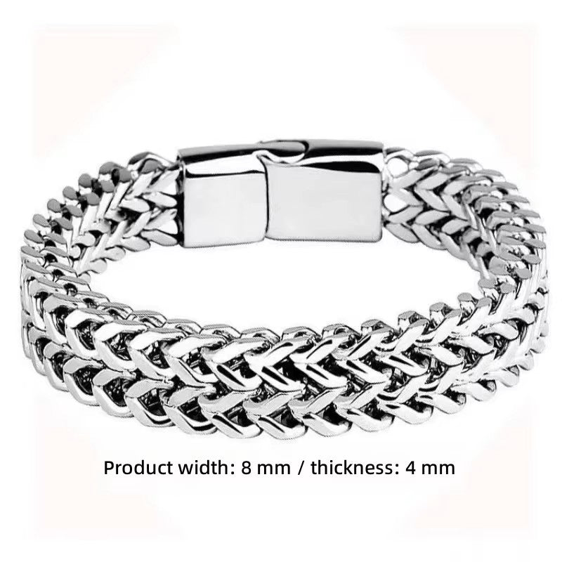 Urban Hip Hop Chain Bracelet – Stainless Steel, Unisex