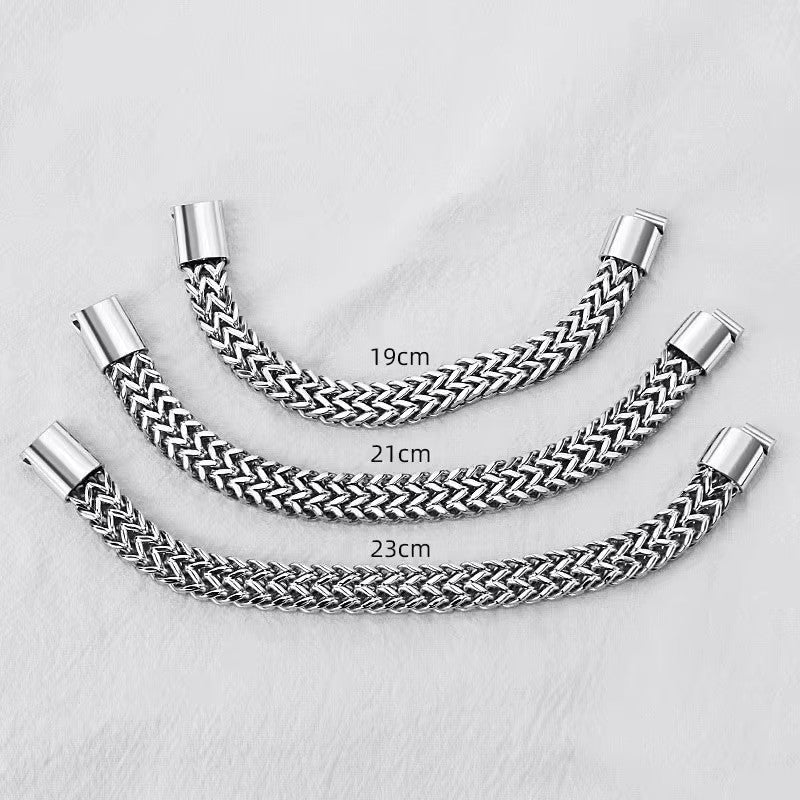 Urban Hip Hop Chain Bracelet – Stainless Steel, Unisex
