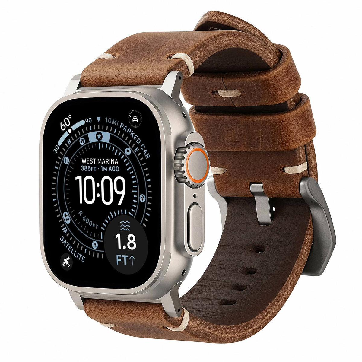 Leather Apple Watch Strap R01 – Italian Vegetable-Tanned Leather | 44mm, 45mm, 46mm & 49mm