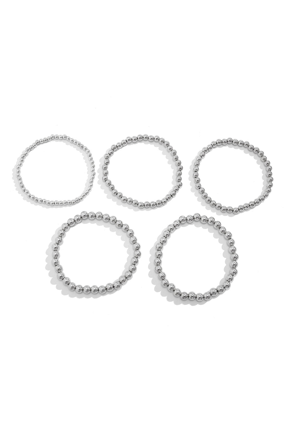 White Multi Layered Beaded Bracelet Set