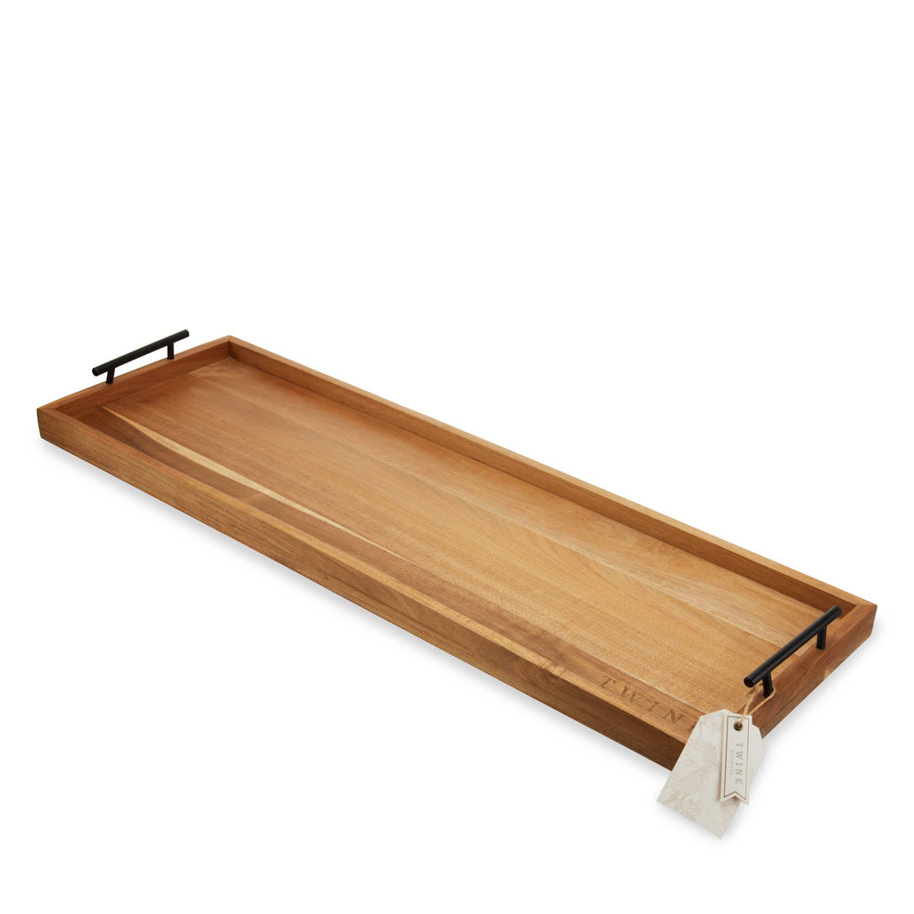The Longboard | 36" Acacia Wood Cheese & Charcuterie Board with Metal Handles