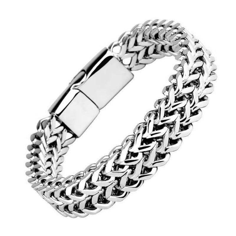 Urban Hip Hop Chain Bracelet – Stainless Steel, Unisex
