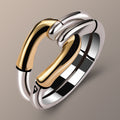 Ins Style Geometric Bone Bamboo Creative Two-tone Ring