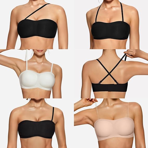 Non-Slip Strapless Bandeau Bra