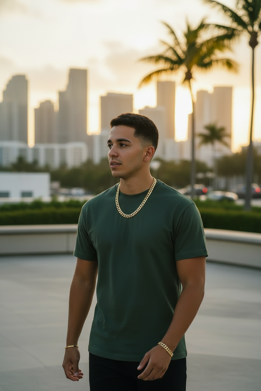 Dark green rooftop shot