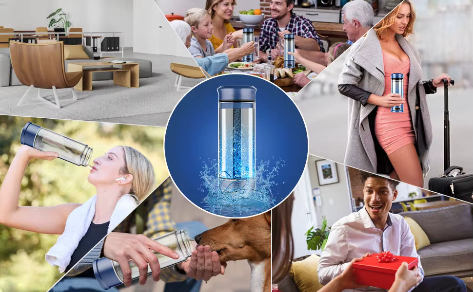 Smart Bottle Portable Hydrogen Water Bottle Generator SPE PEM Hydrogen Ionized Bottle 400ml Hydrogen-Rich Water Cup for Health